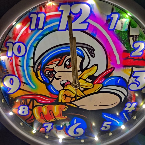 Speed Racer retro white cool multi light colors dance light led clock - Picture 7 of 13